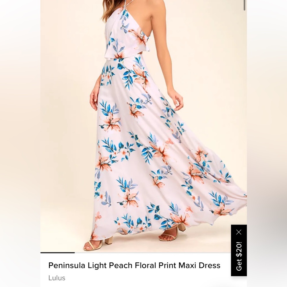 Lulus floral strappy back maxi dress